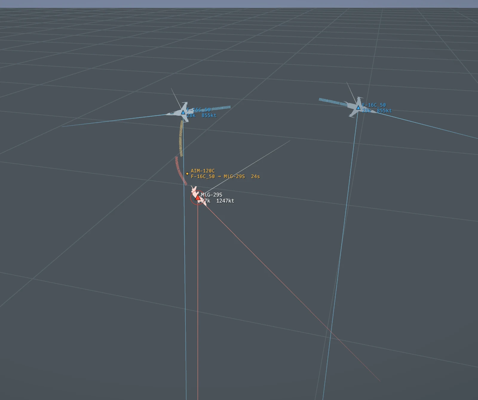 Specter's 3D Kill Cam reconstructing a missile engagement over real terrain.